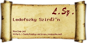 Ledofszky Szirén névjegykártya